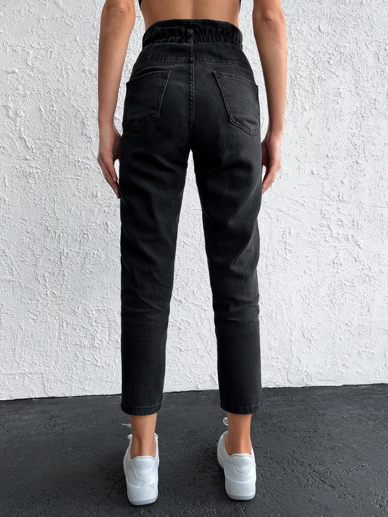 CZARNE SPODNIE JEANS