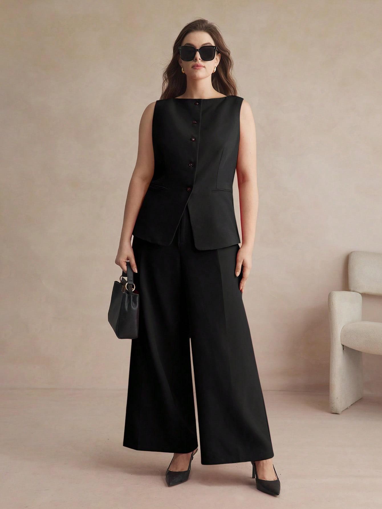 czarna elegancka kamizelka 