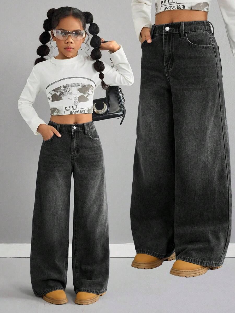 CZARNE PROSTE JEANSY