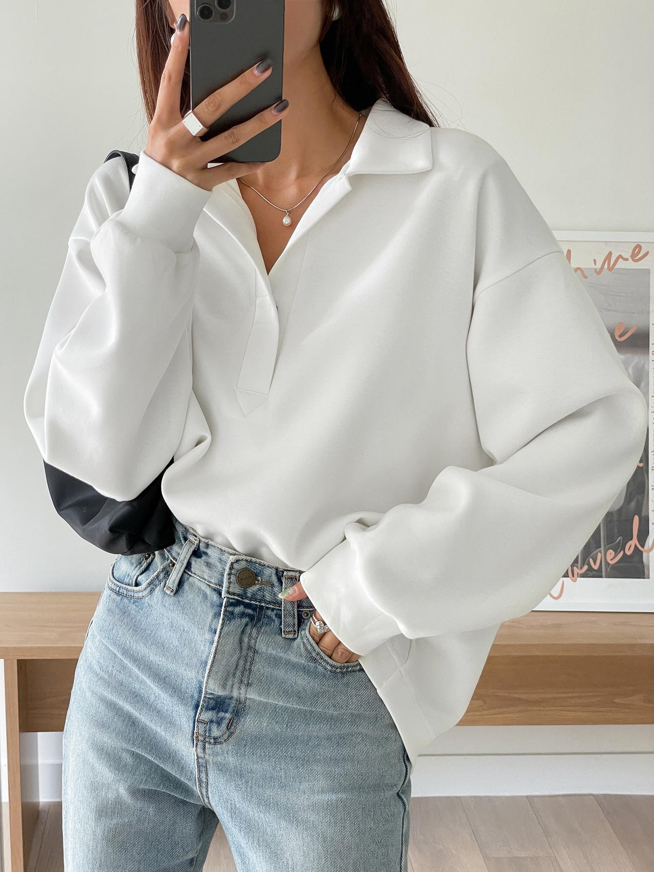 BIAŁA BLUZA OVERSIZE