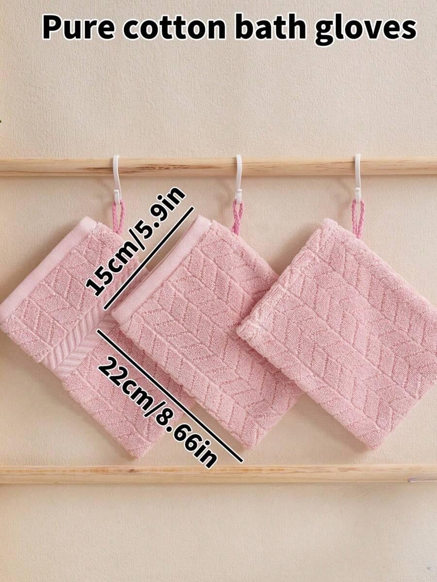 różowe rękawice kąpielowe 3 pack