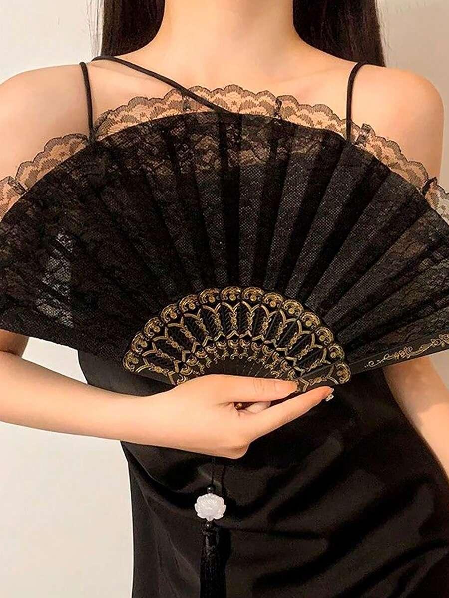 czarny parasol koronka
