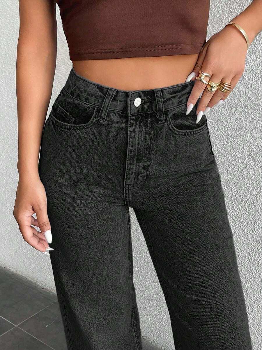 CZARNE SPODNIE JEANS