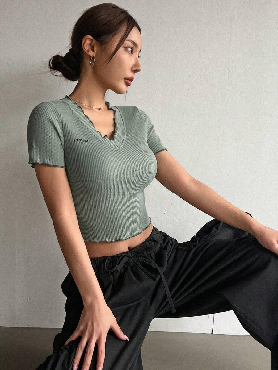 BLUZKA V-NECK TEKSTURA 
