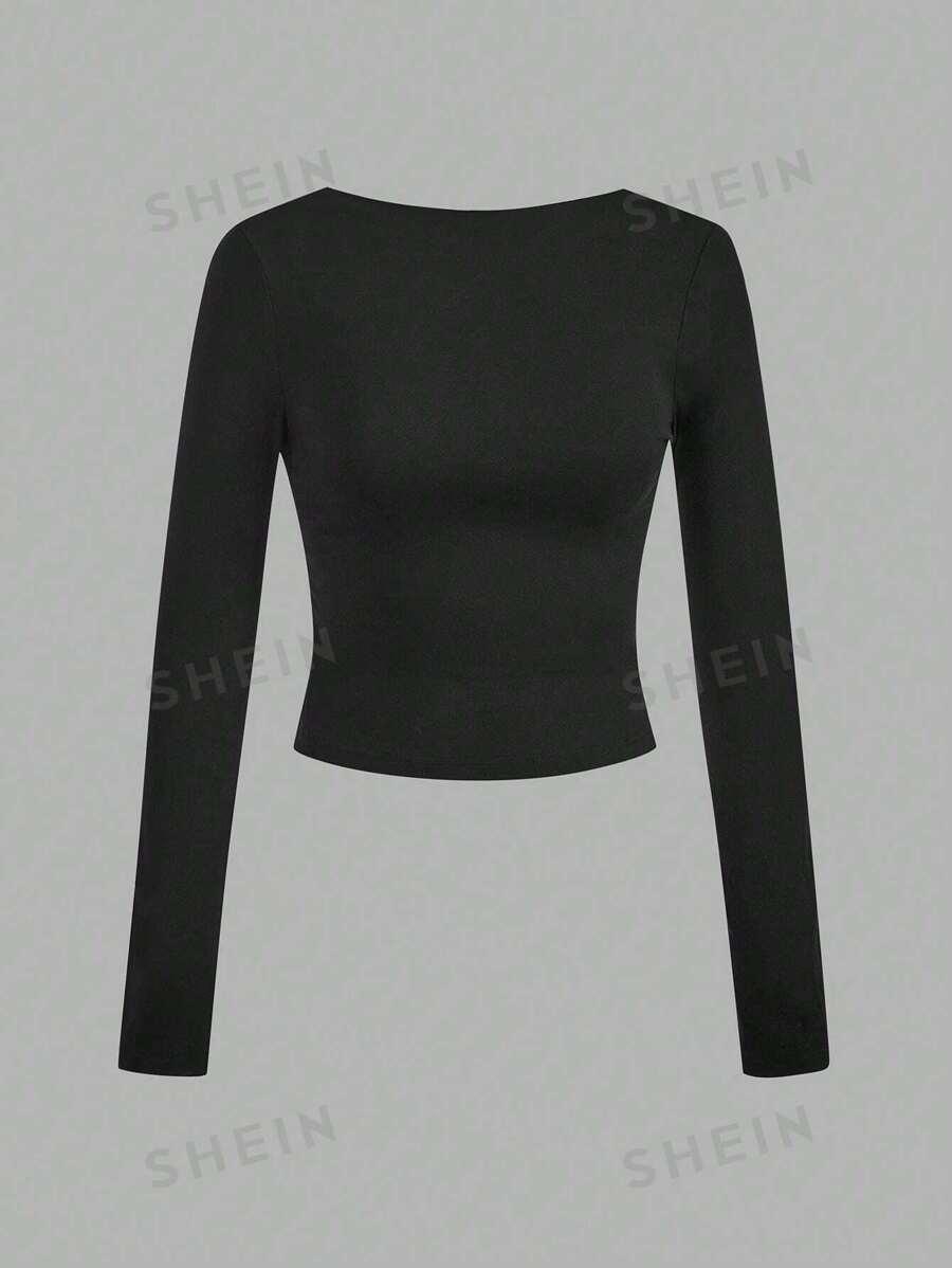 CROP TOP DŁUGI RĘKAW ODKRYTE PLECY 2-PACK