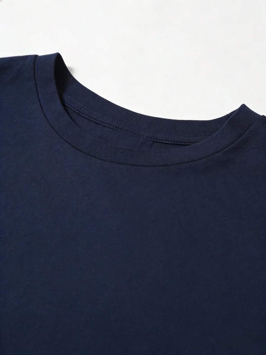 granatowy t-shirt print 