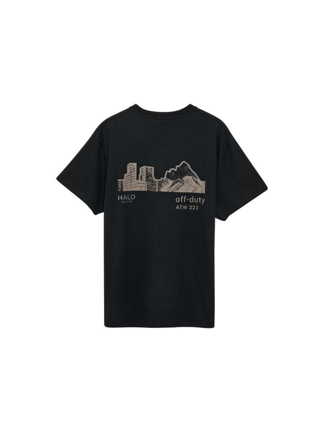 czarny klasyczny t-shirt print logo