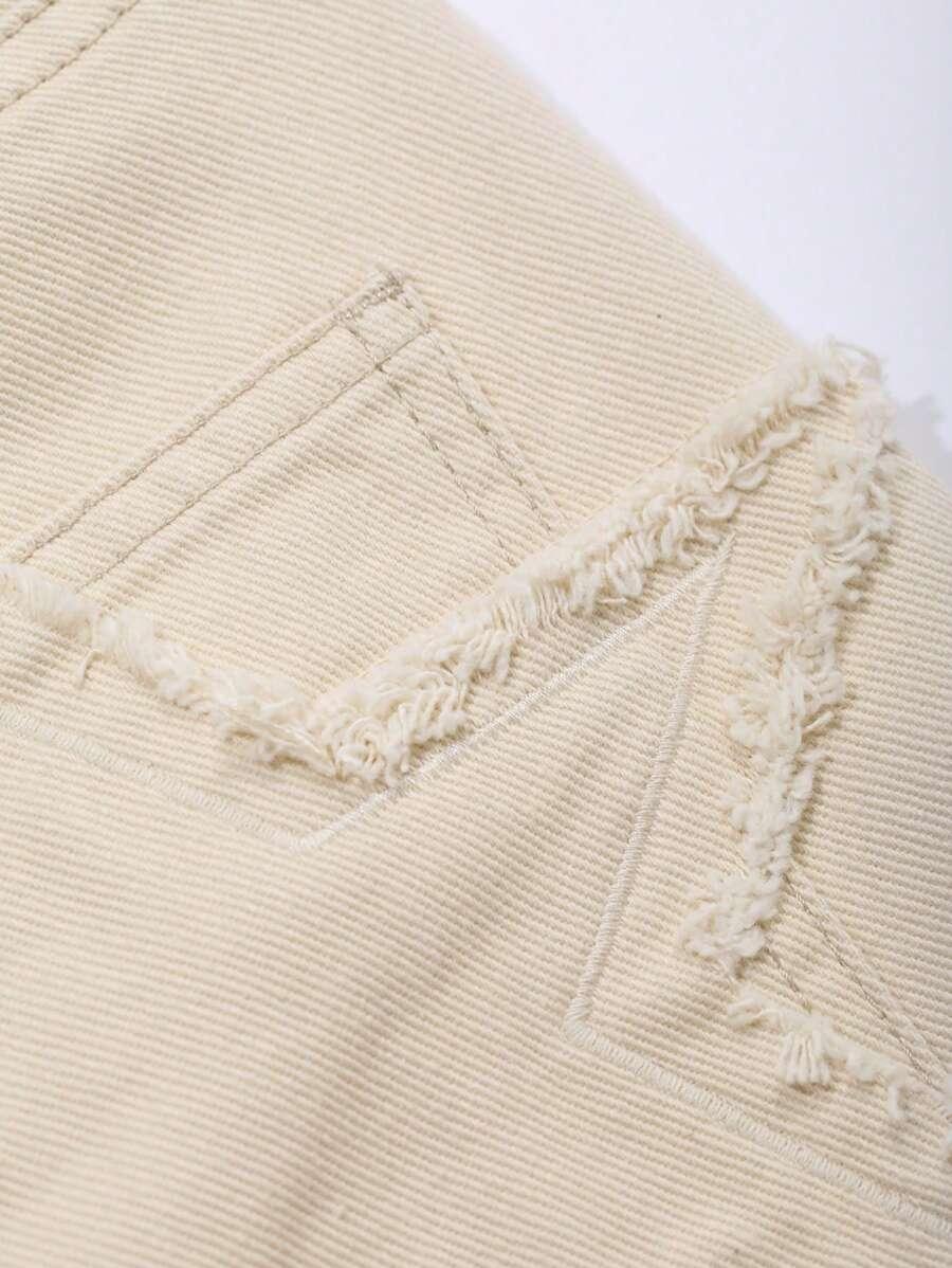 BEŻOWE SPODNIE JEANS
