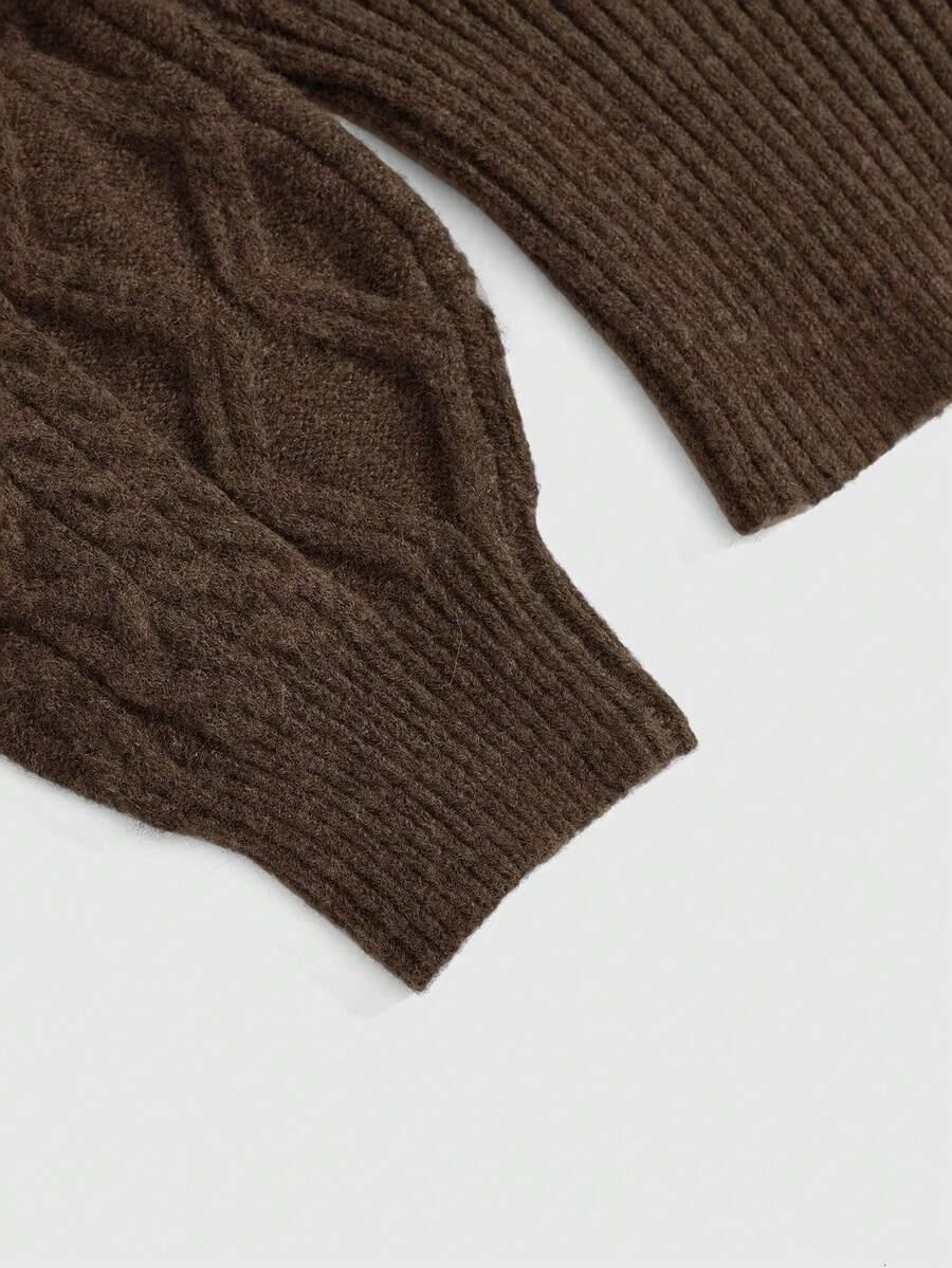 BRĄZOWY SWETER ODKRYTE RAMIONA