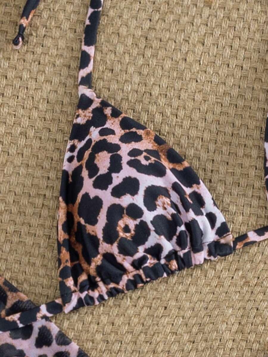 wiązany dół od bikini animal print