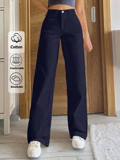 granatowe spodnie jeans