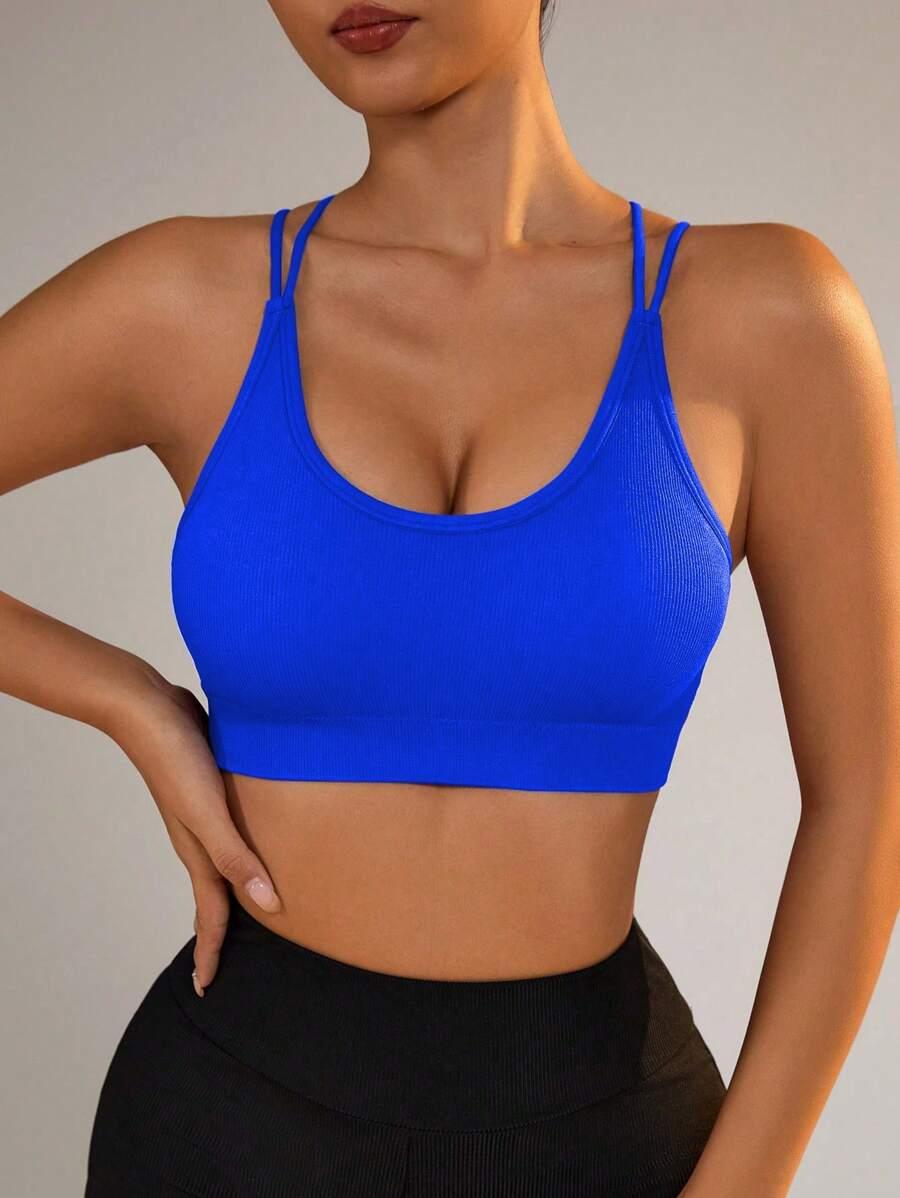 NIEBIESKI SPORTOWY BIUSTONOSZ TOP