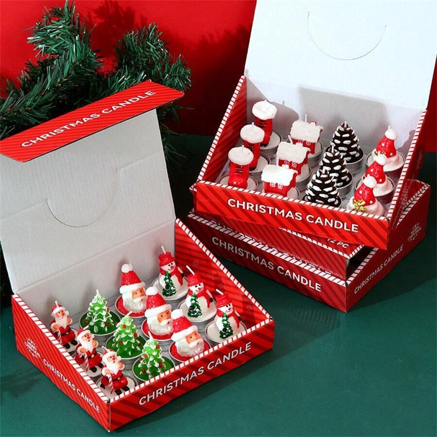 świeczka z motywem świątecznym 12-pack