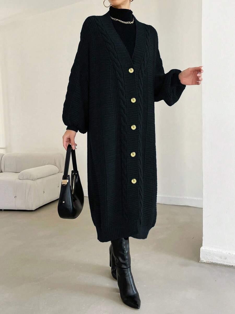 czarny sweter kardigan
