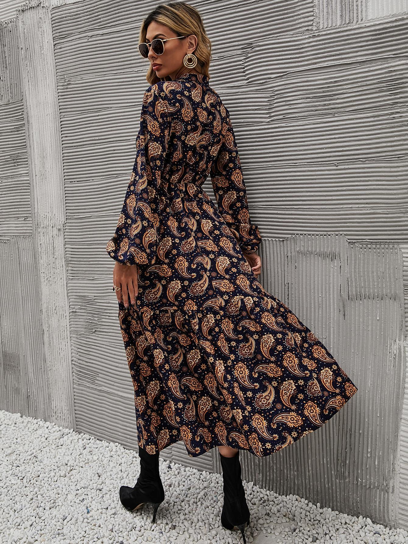midi sukienka wzór pAISLEY BOHO