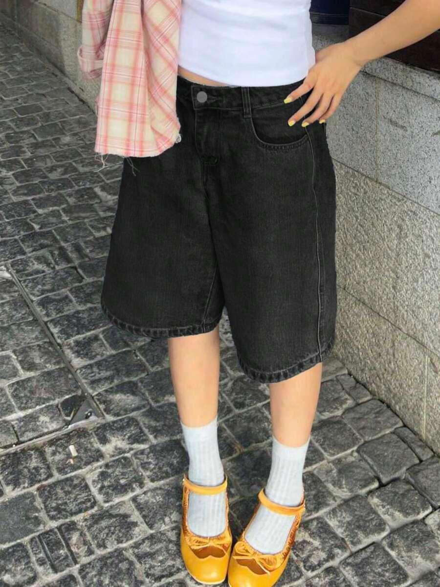 czarne spodenki jeans