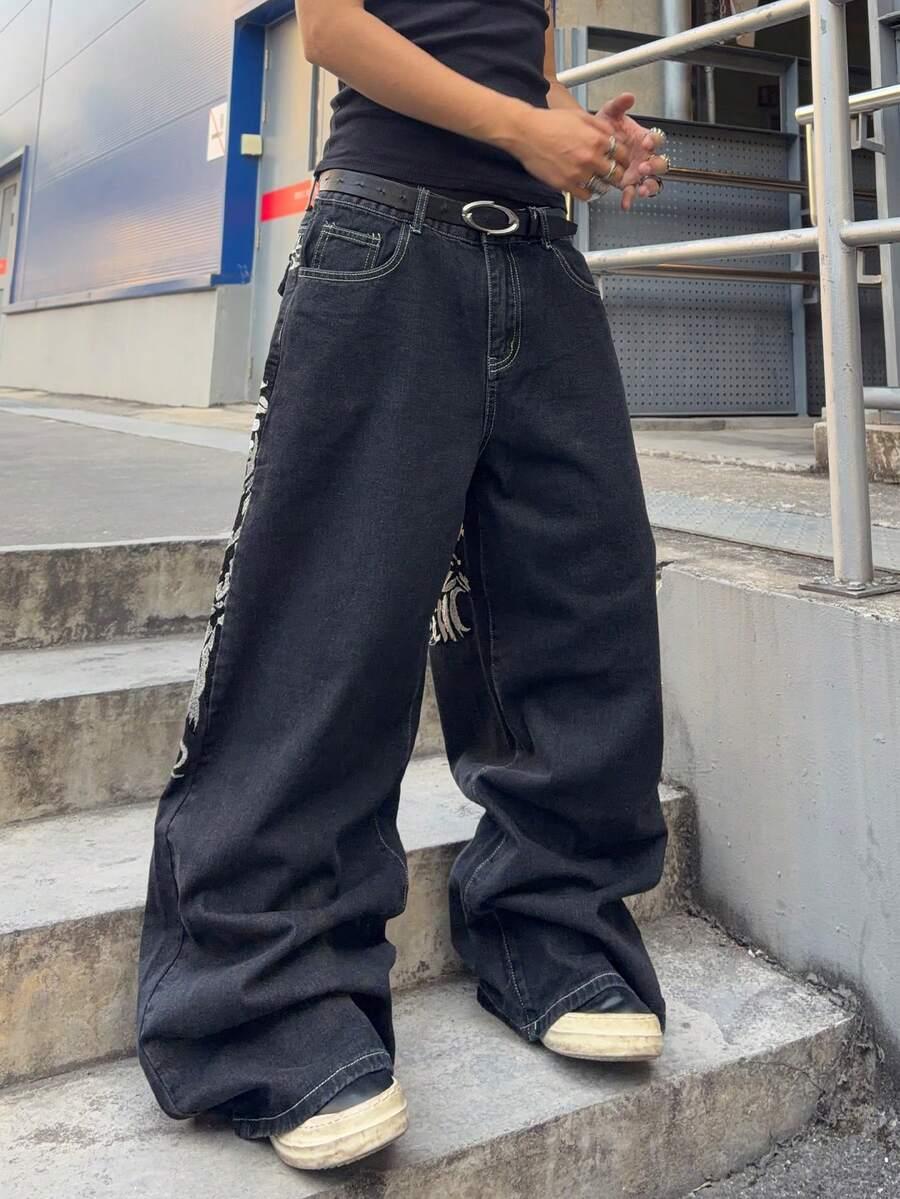 spodnie jeans zdobienie