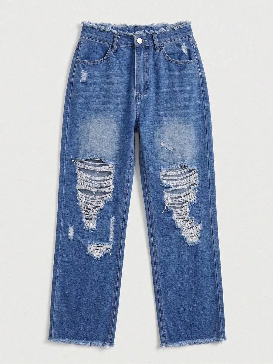 spodnie jeans przetarcia