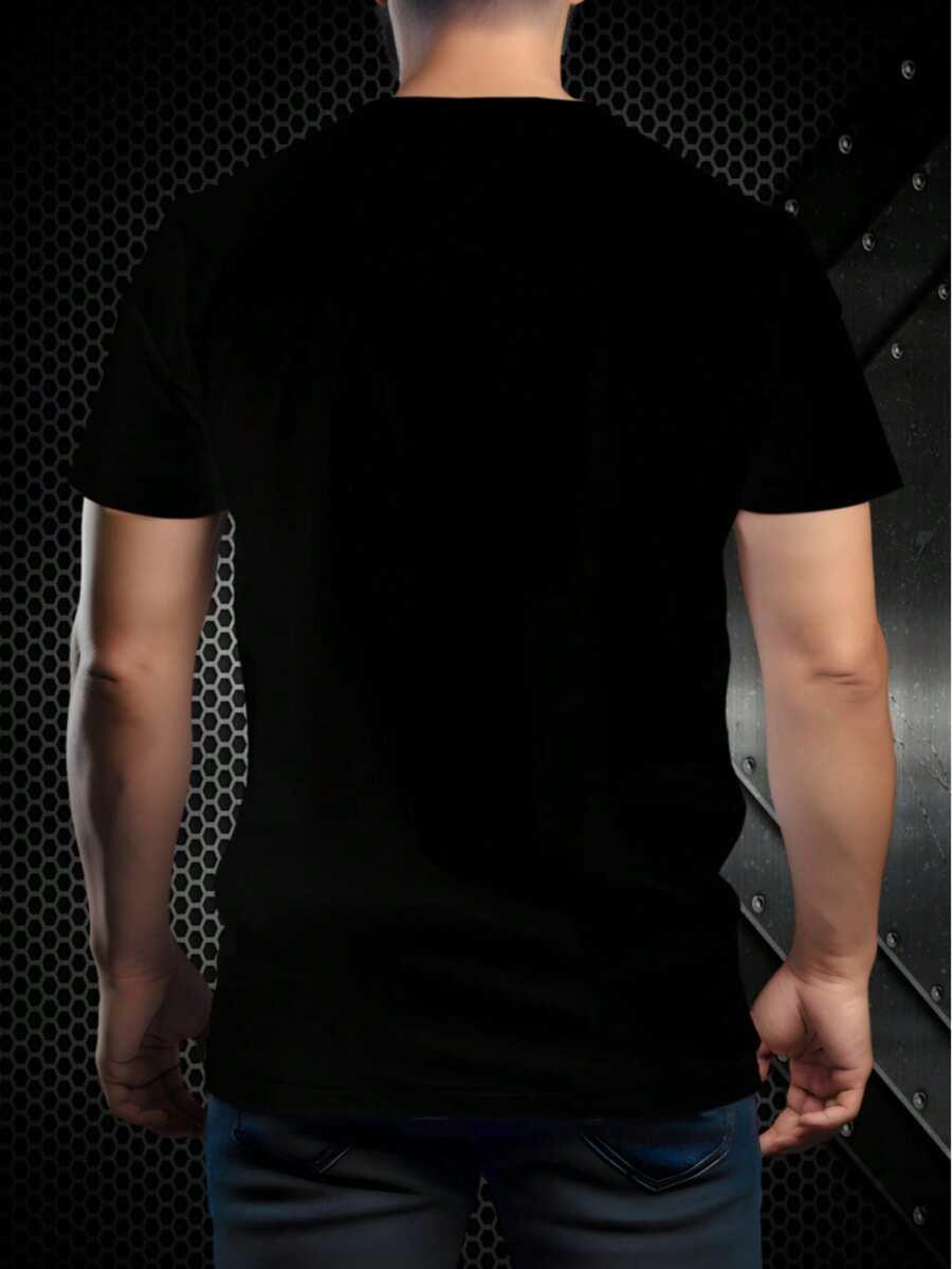 T-SHIRT OKRĄGŁY DEKOLT NADRUK
