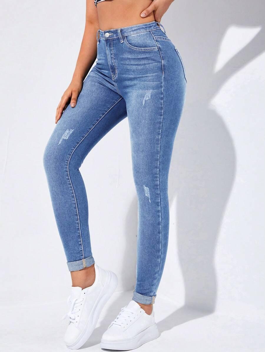 NIEBIESKIE SPODNIE JEANS RURKI
