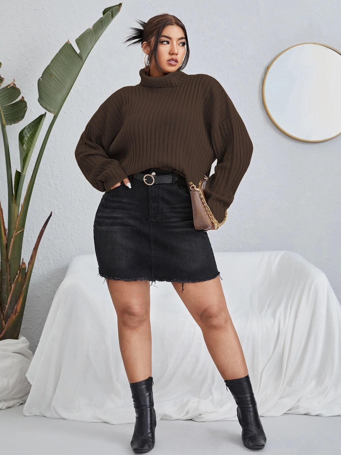 BRĄZOWY SWETER GOLF