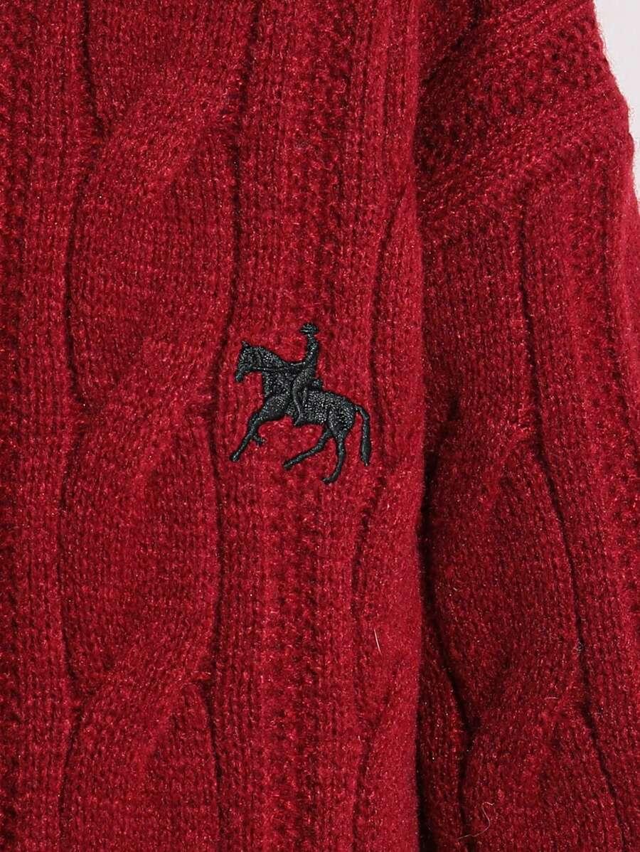 BORDOWY DZIANINOWY SWETER