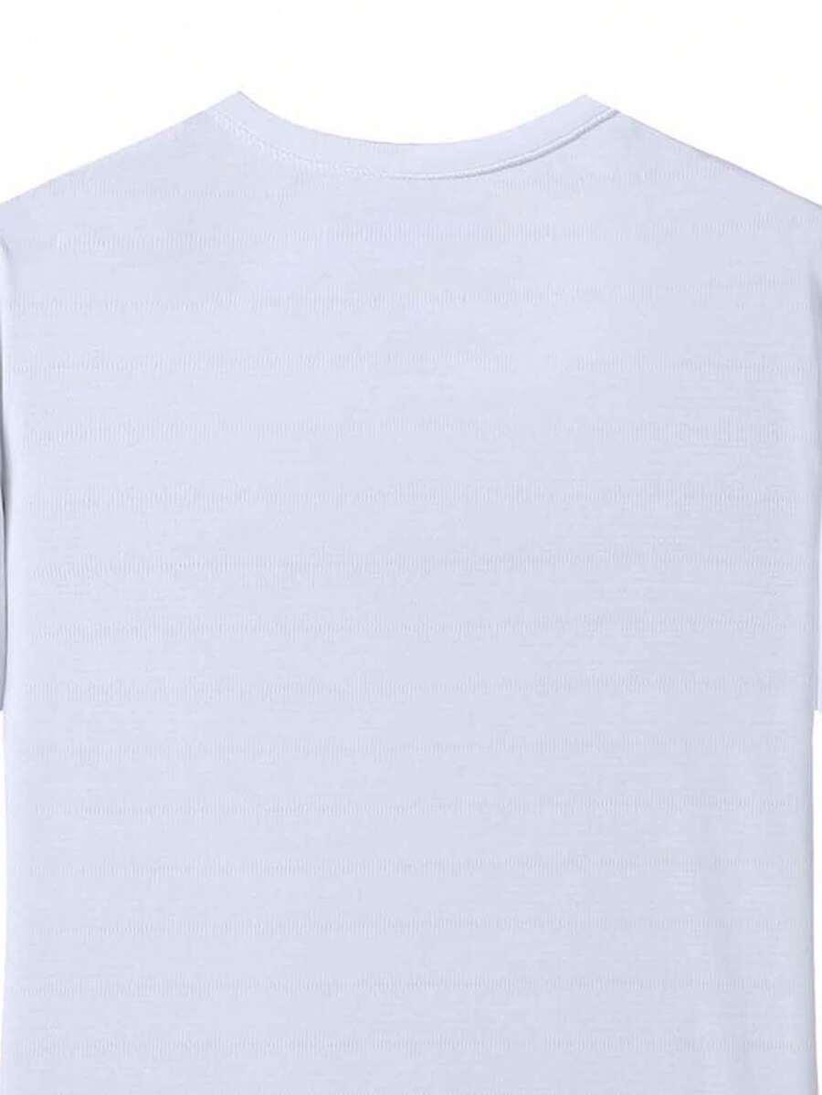 BIAŁY T-SHIRT OKRĄGŁY DEKOLT
