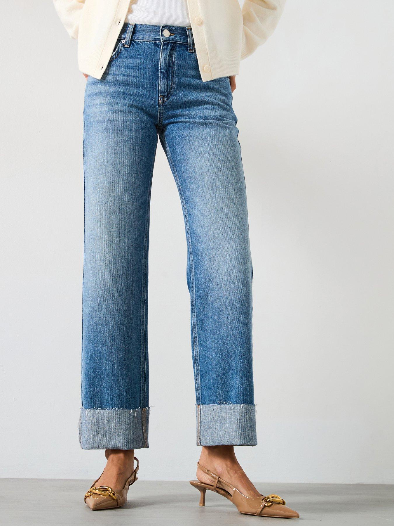 VERO MODA JEANSY Z PROSTYMI NOGAWKAMI 