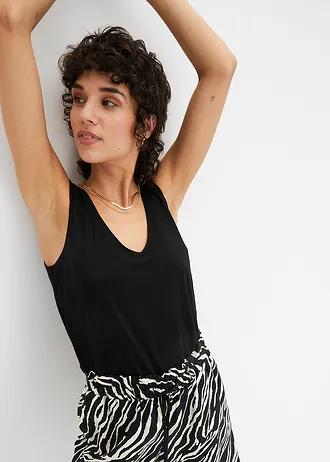 czarny top v-neck