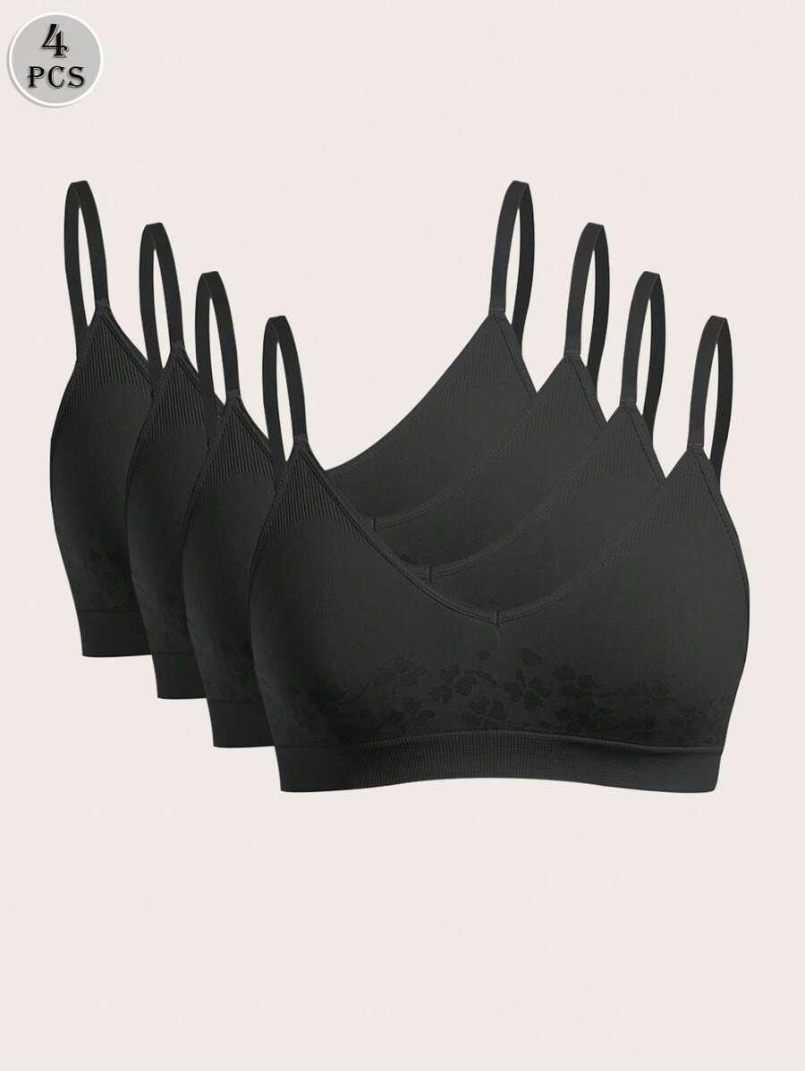 CZARNY BIUSTONOSZ BEZSZWOWY 4-pack