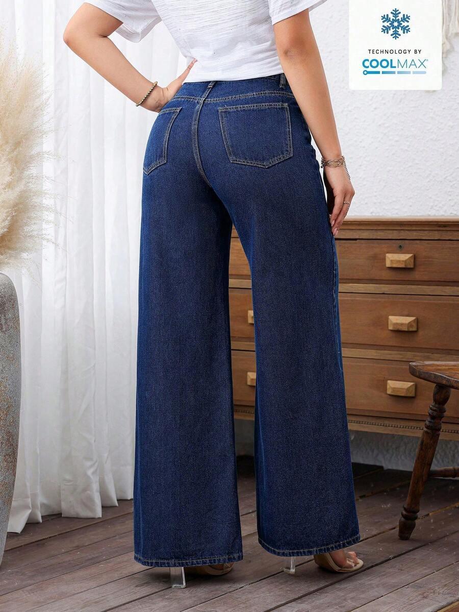 GRANATOWE SPODNIE JEANS