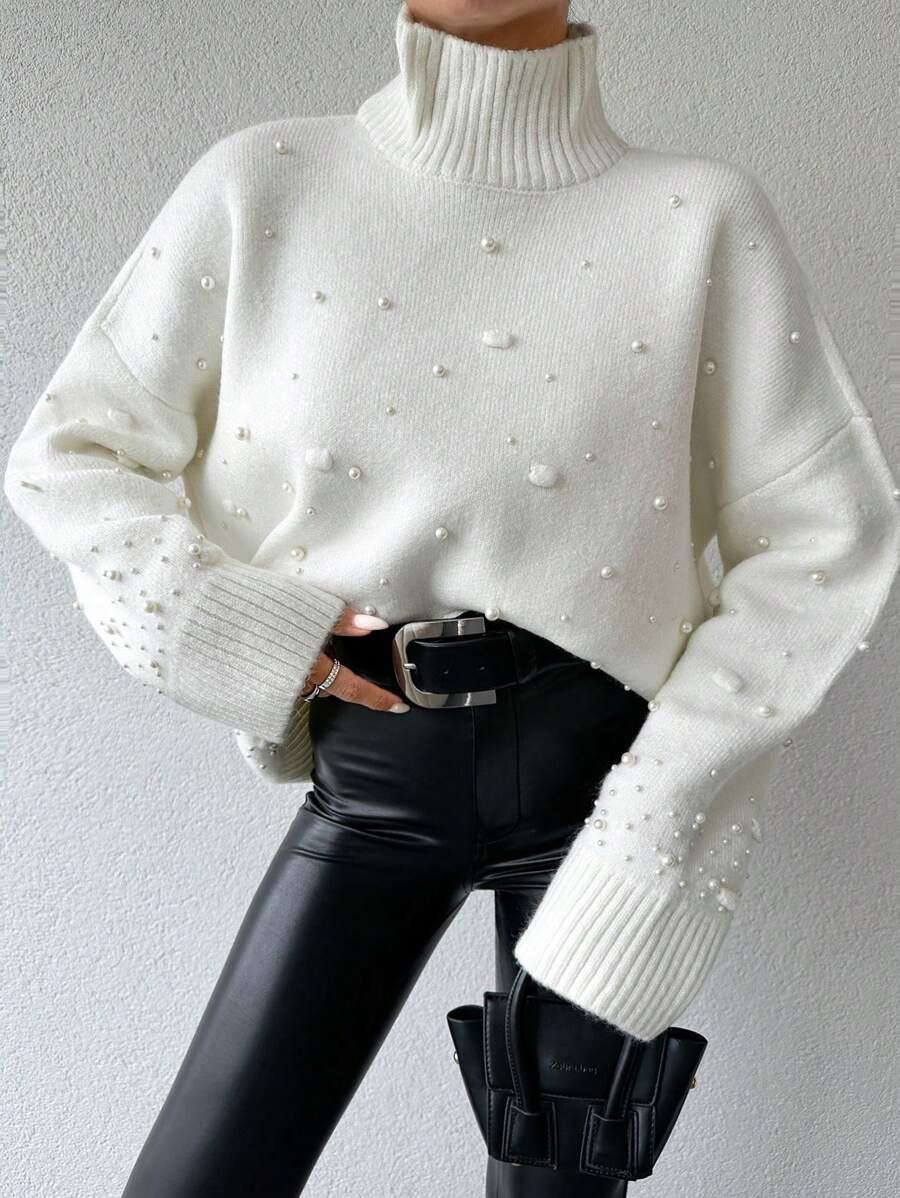 SWETER PEREŁKI ZDOBIENIE GOLF