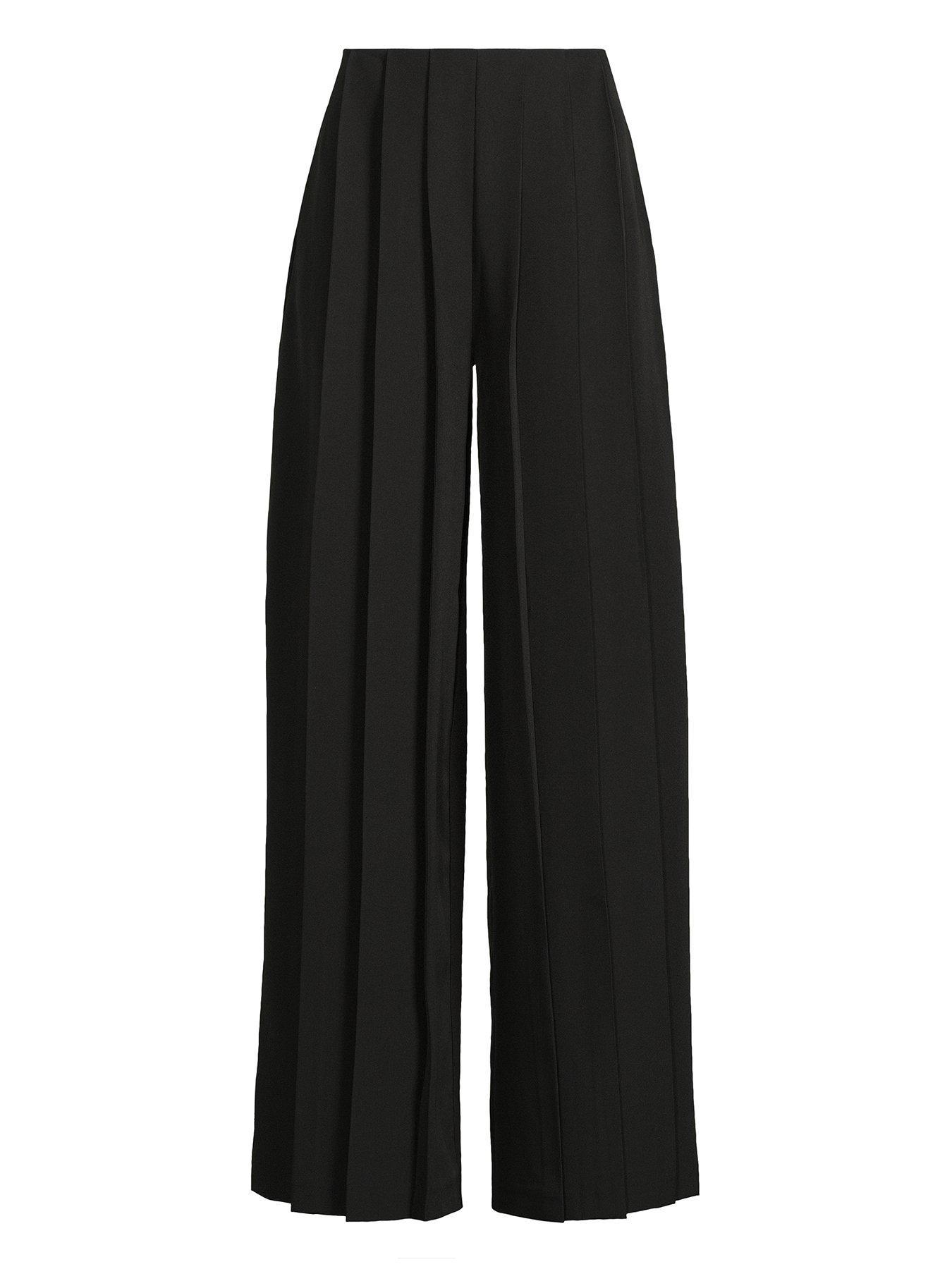 MICHELLE KEEGAN SPODNIE WIDE LEG Z ZAKŁADKAMI 