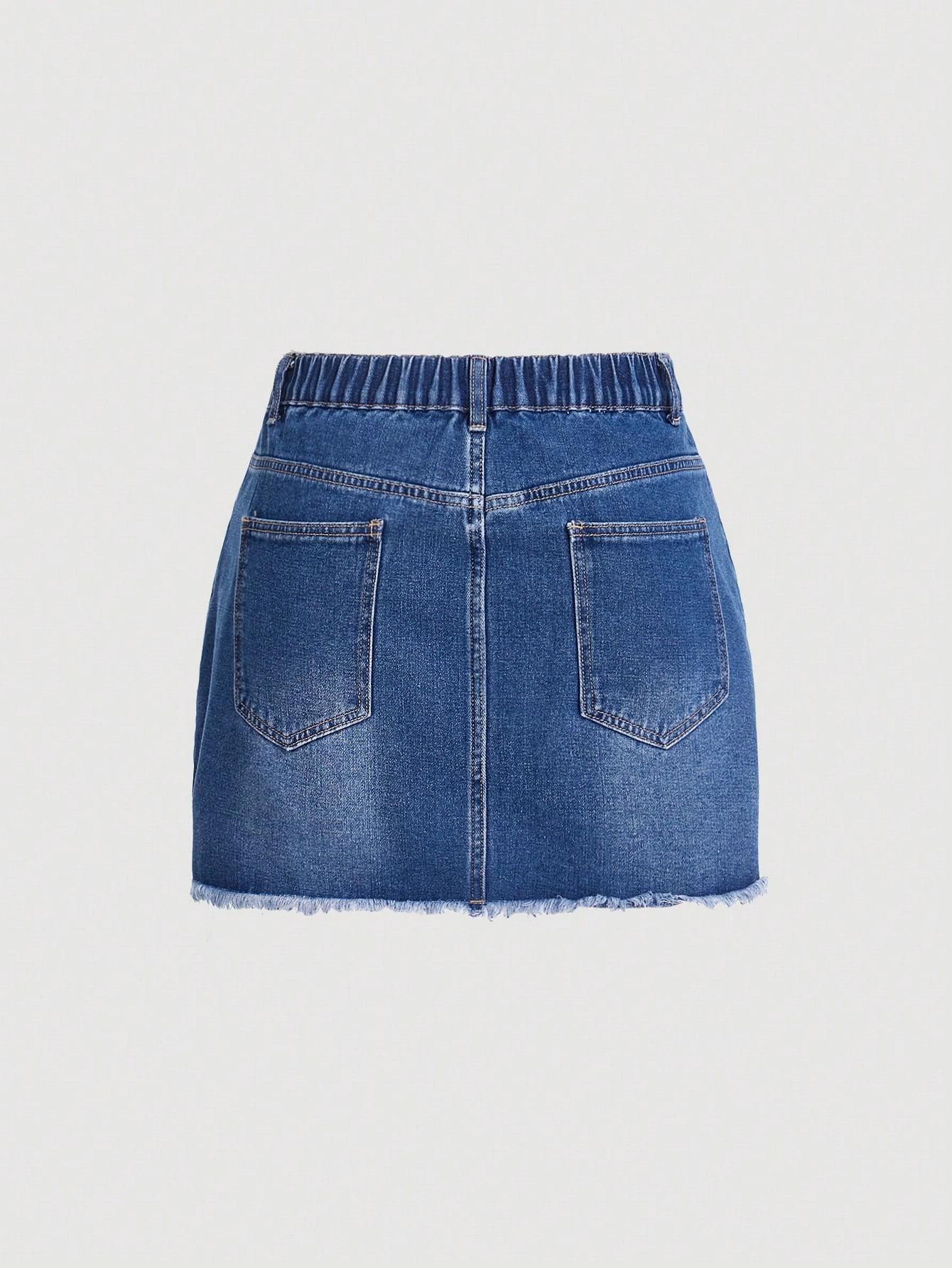 MINI SPÓDNICA JEANS ASYMETRIA 