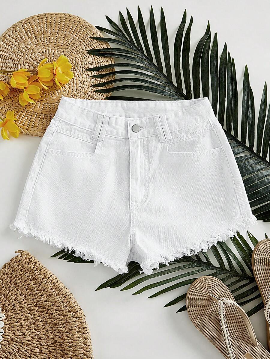 BIAŁE SPODENKI JEANS