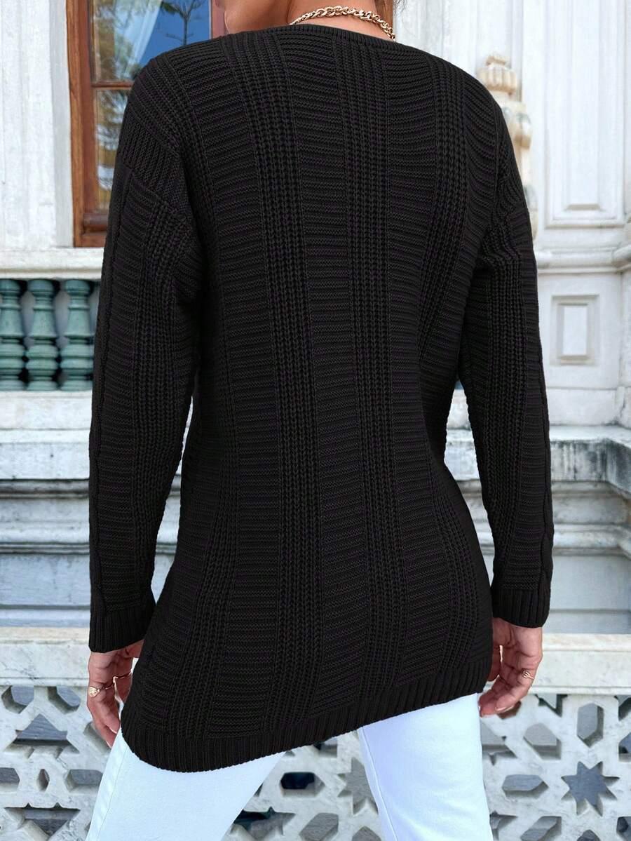 CZARNY SWETER GUZIKI
