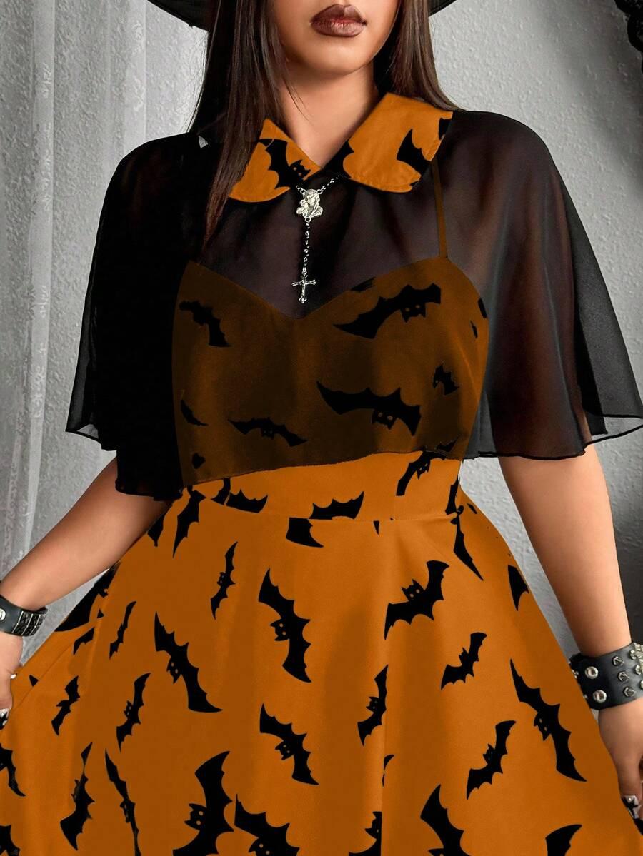 KOMPLET SUKIENKA I TOP HALLOWEEN 