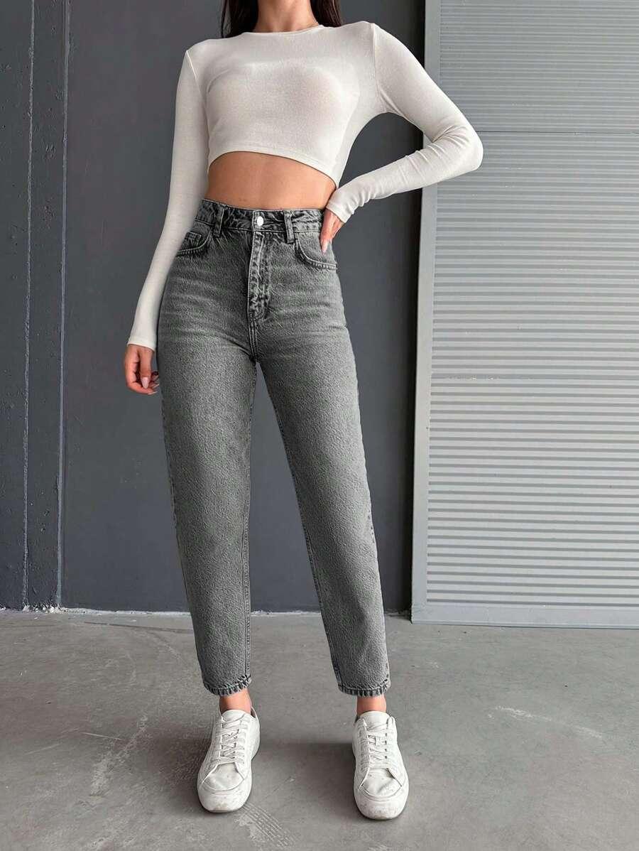 szare spodnie jeans 