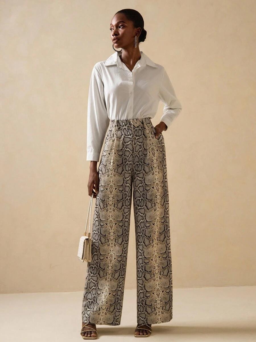 SPODNIE PROSTA NOGAWKA ANIMAL PRINT