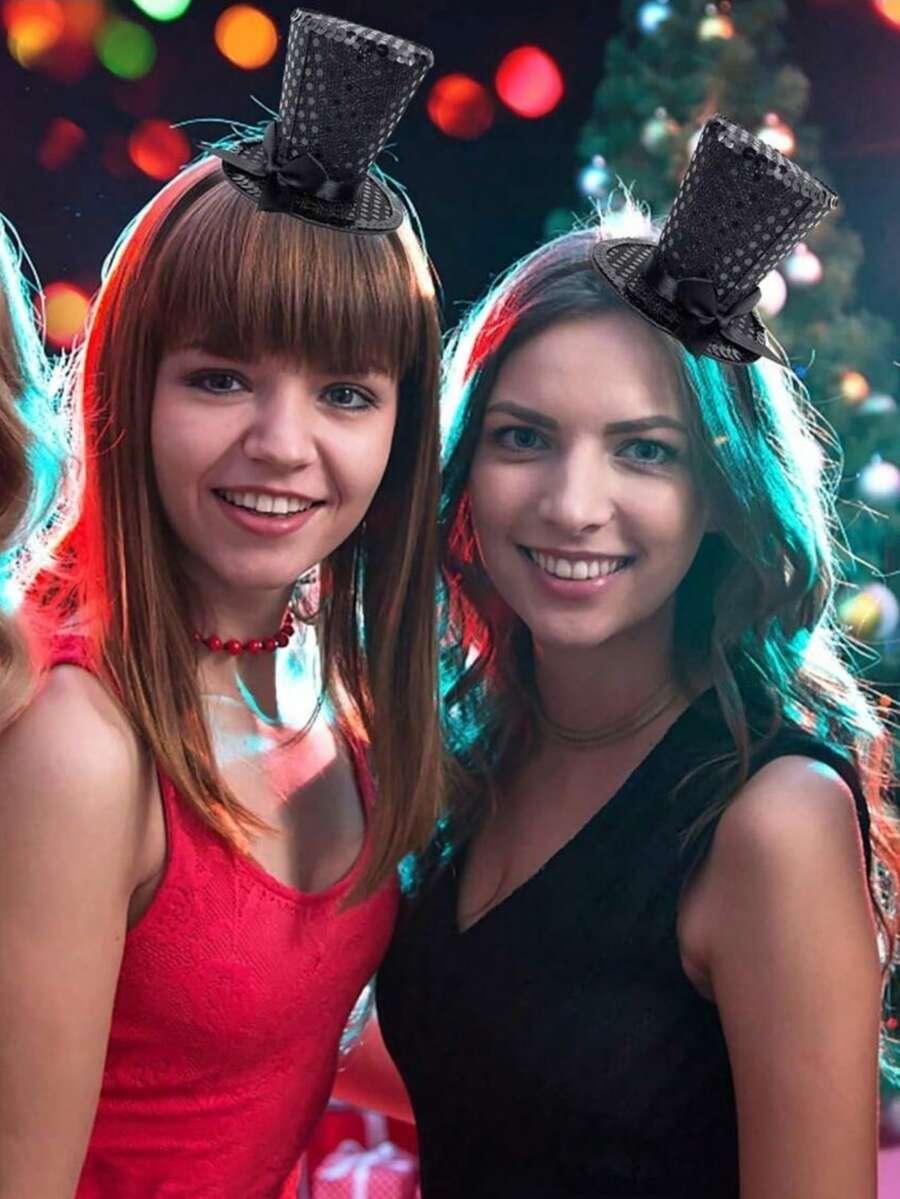 czarna opaska na głowę kapelusz 