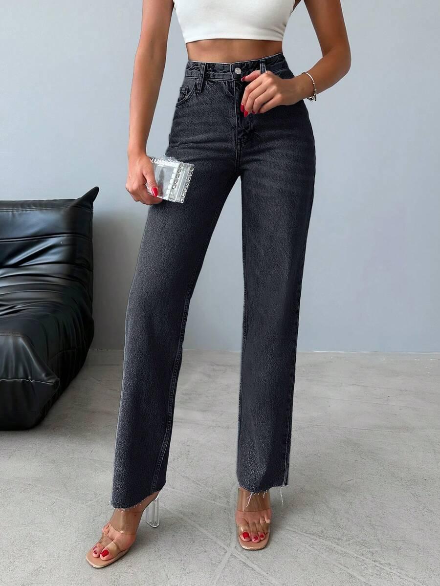 CZARNE SPODNIE JEANS