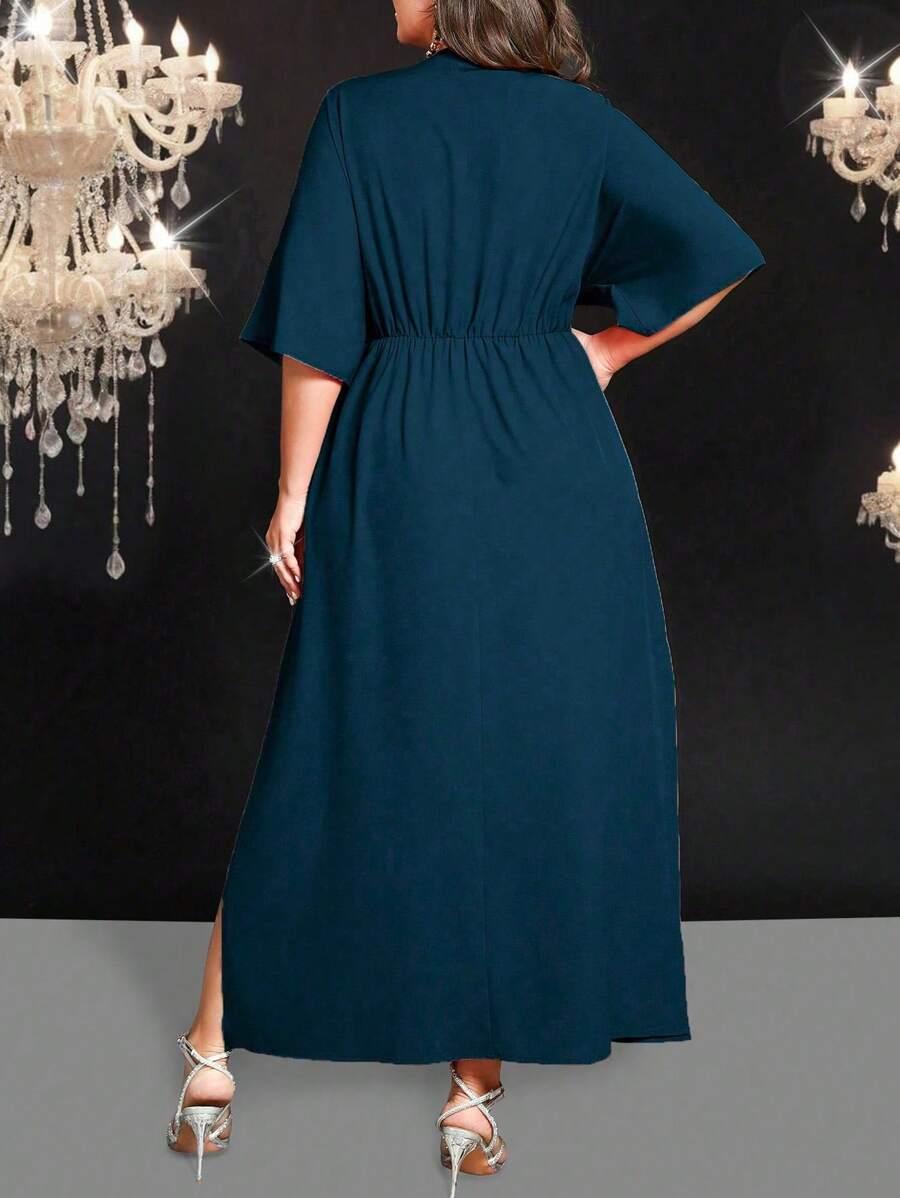 niebieska sukienka maxi