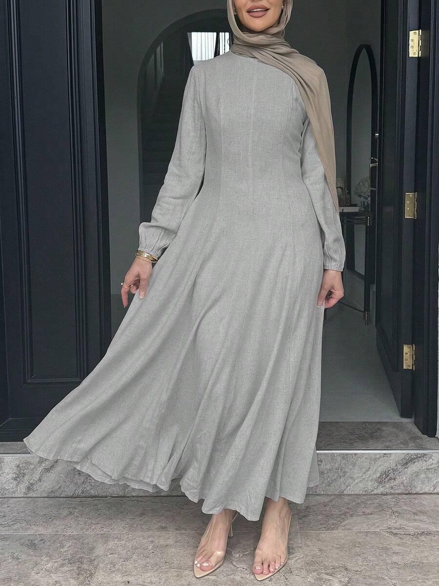 szara maxi sukienka