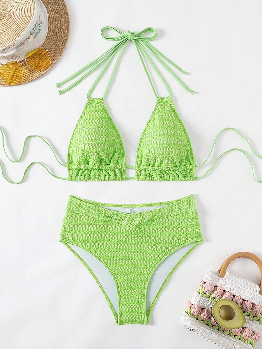 zielone dwuczęściowe bikini tekstura