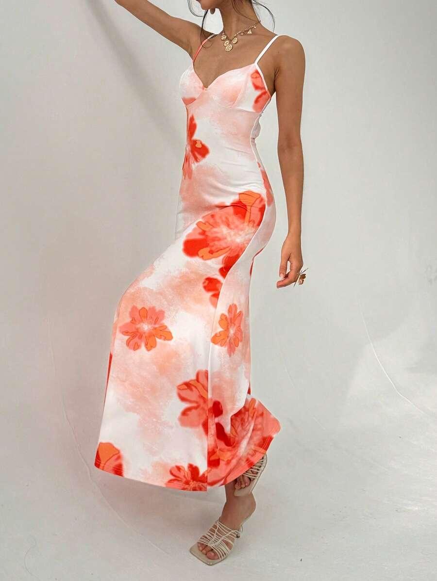 SUKIENKA MAXI W KWIATY 
