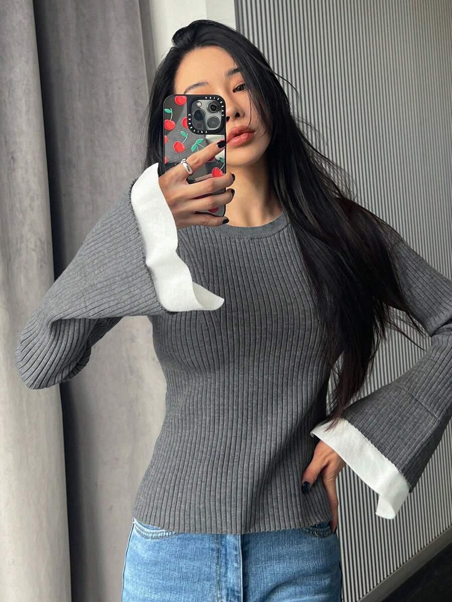 SWETER DAMSKI WISKOZOWY OKRĄGŁY DEKOLT 