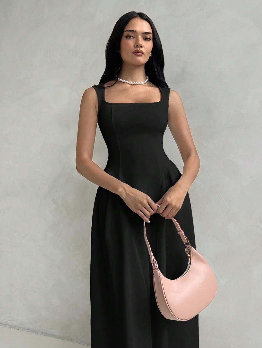 CZARNA MAXI SUKIENKA