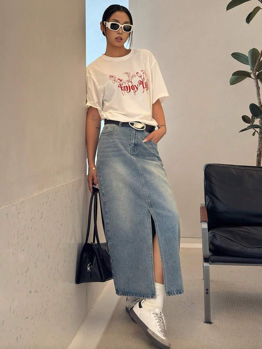 NIEBIESKA SPÓDNICA JEANS