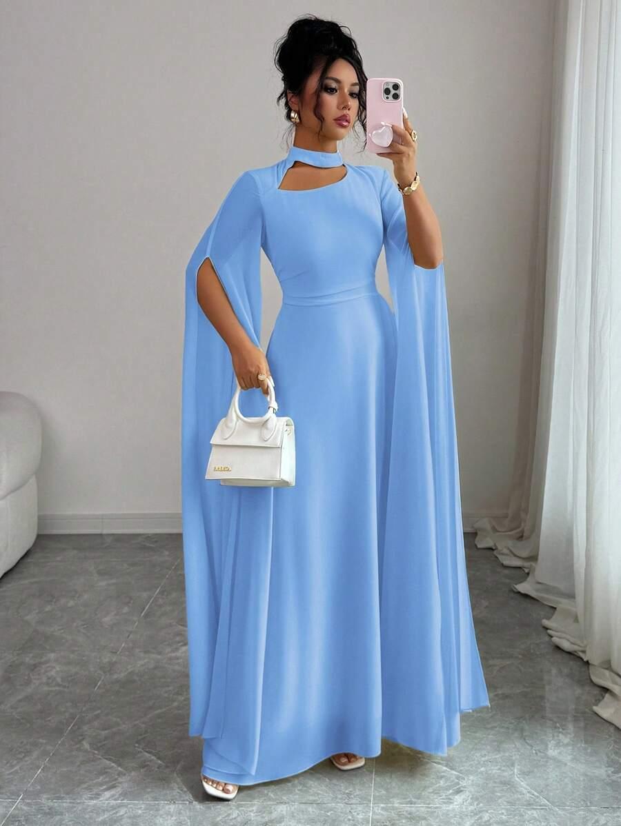 niebieska maxi sukienka