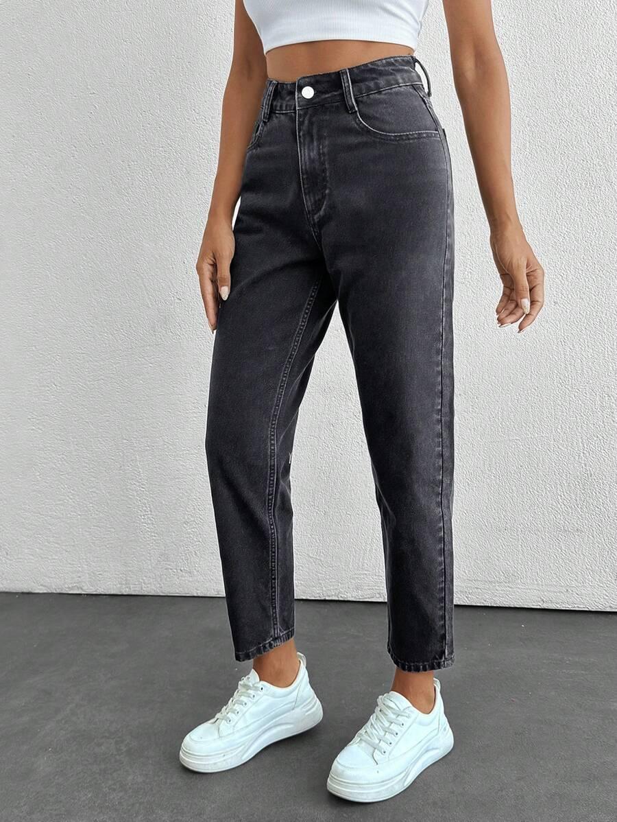 CZARNE SPODNIE JEANS